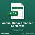 Annual Budget Planner (12 Months) – Excel template