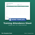 Training Attendance Sheet – cover