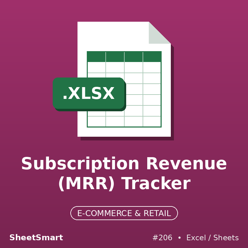 Subscription Revenue (MRR) Tracker – Excel template