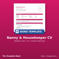 Nanny & Housekeeper CV – cover