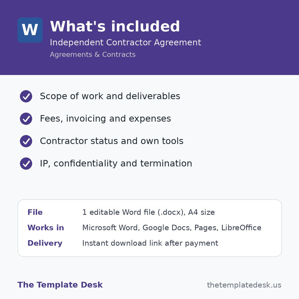 Independent Contractor Agreement – what's included
