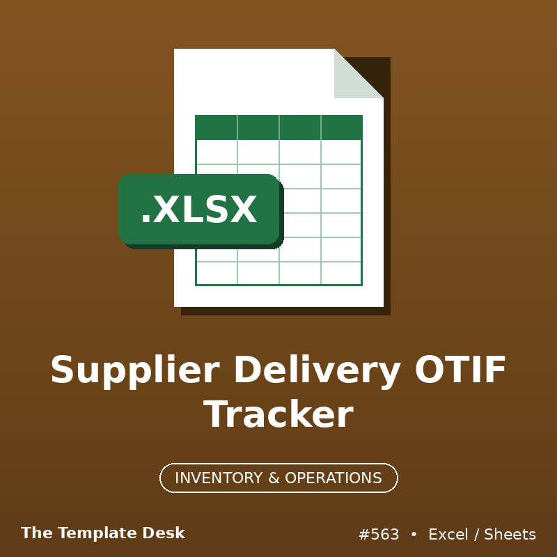 Supplier Delivery OTIF Tracker – cover