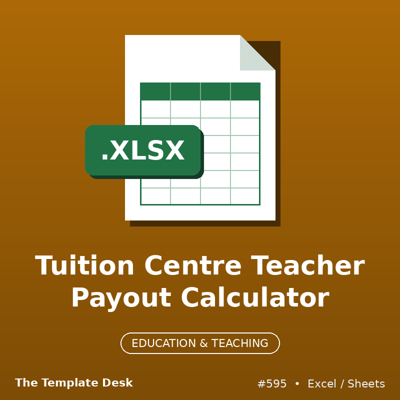 Tuition Centre Teacher Payout Calculator – cover