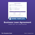 Business Loan Agreement – cover