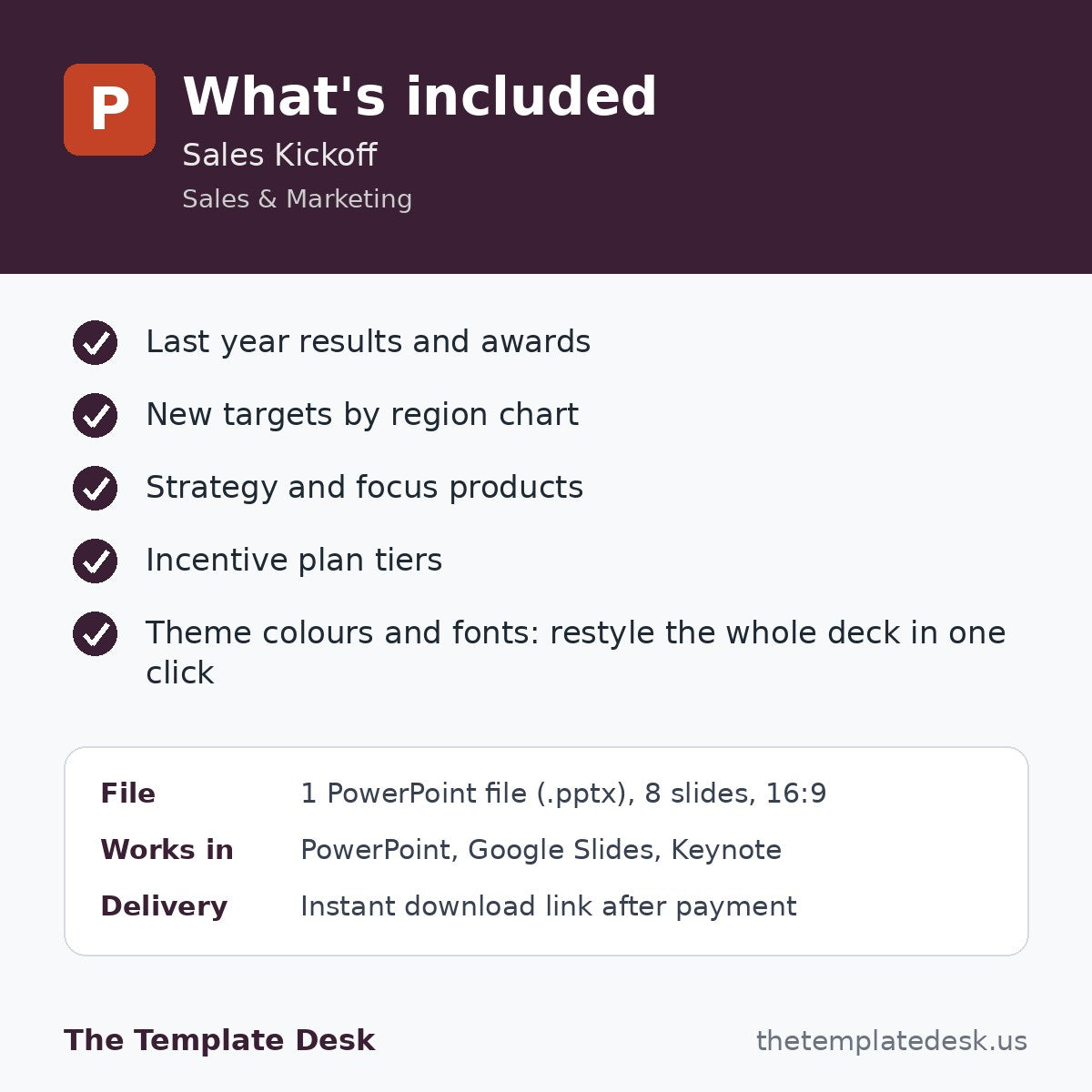 Sales Kickoff – what's included