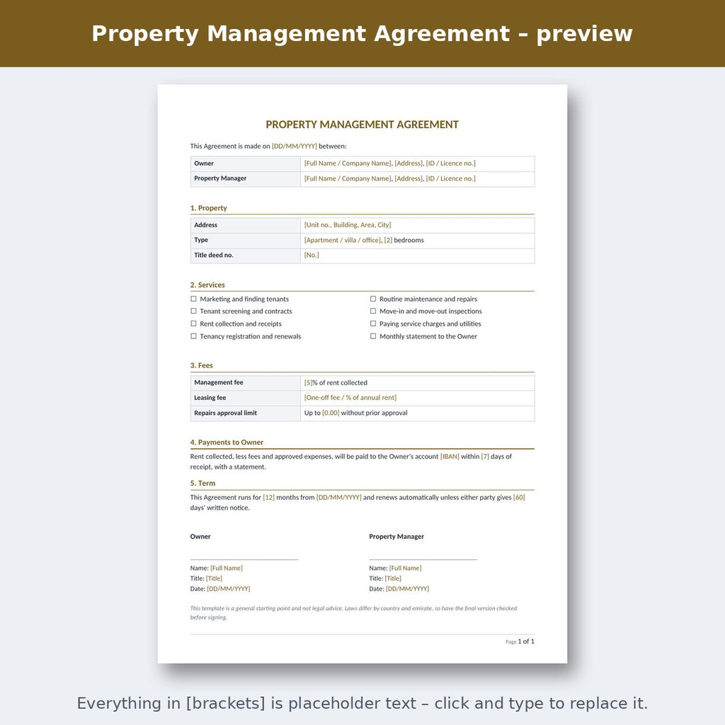Property Management Agreement – preview