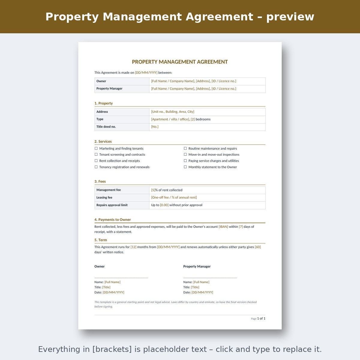Property Management Agreement – preview
