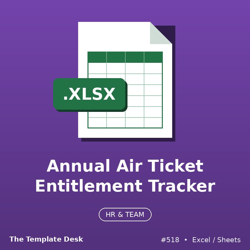 Annual Air Ticket Entitlement Tracker – Excel template