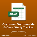 Customer Testimonials & Case Study Tracker – Excel template