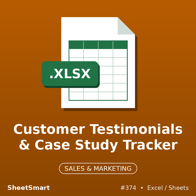 Customer Testimonials & Case Study Tracker – Excel template
