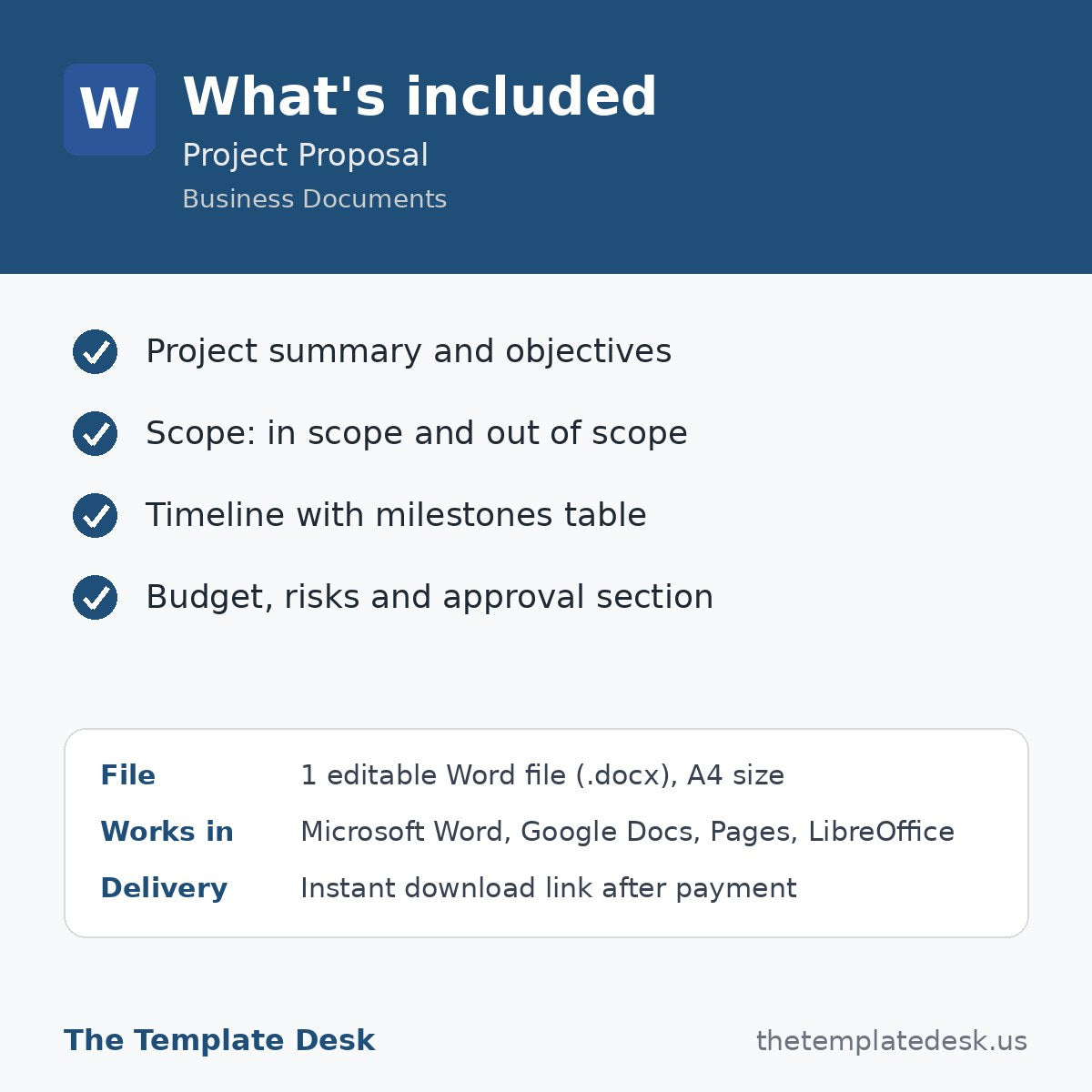 Project Proposal – what's included