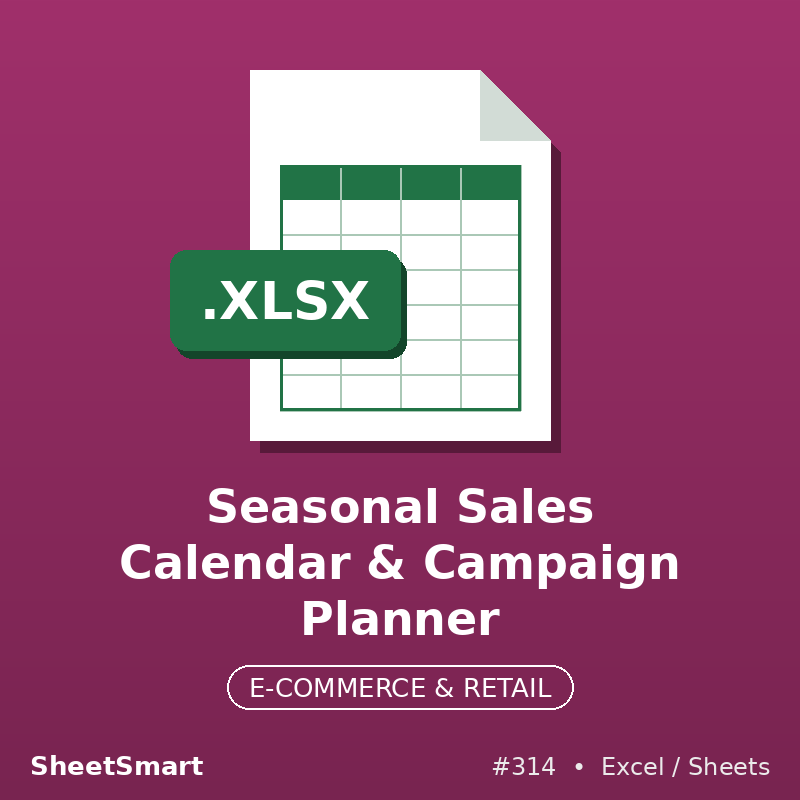 Seasonal Sales Calendar & Campaign Planner – Excel template