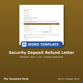 Security Deposit Refund Letter – cover