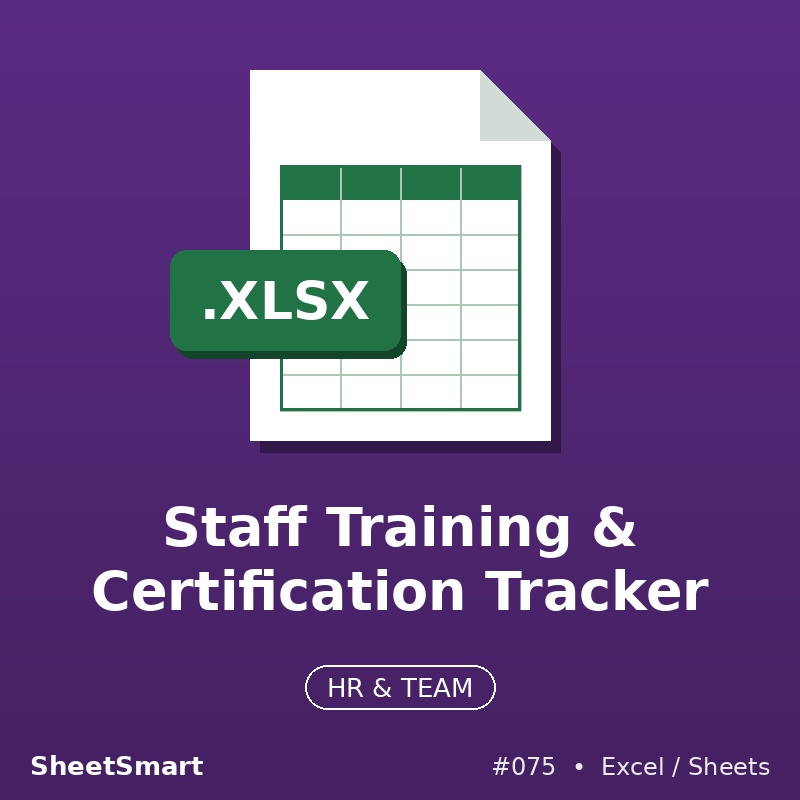 Staff Training & Certification Tracker – Excel template