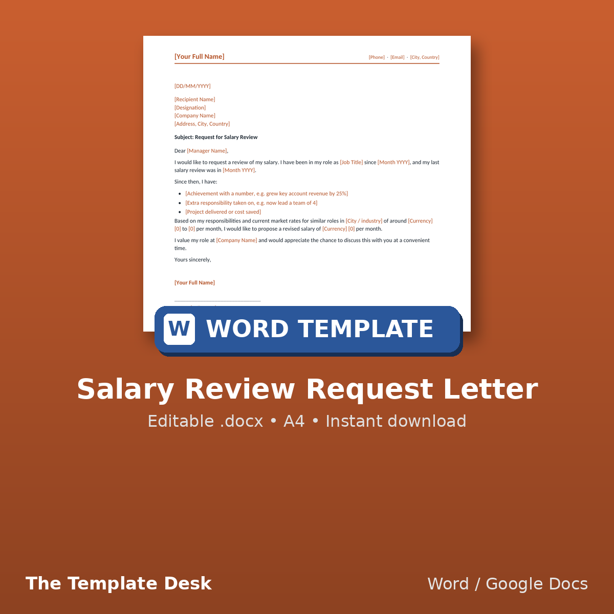 Salary Review Request Letter – cover