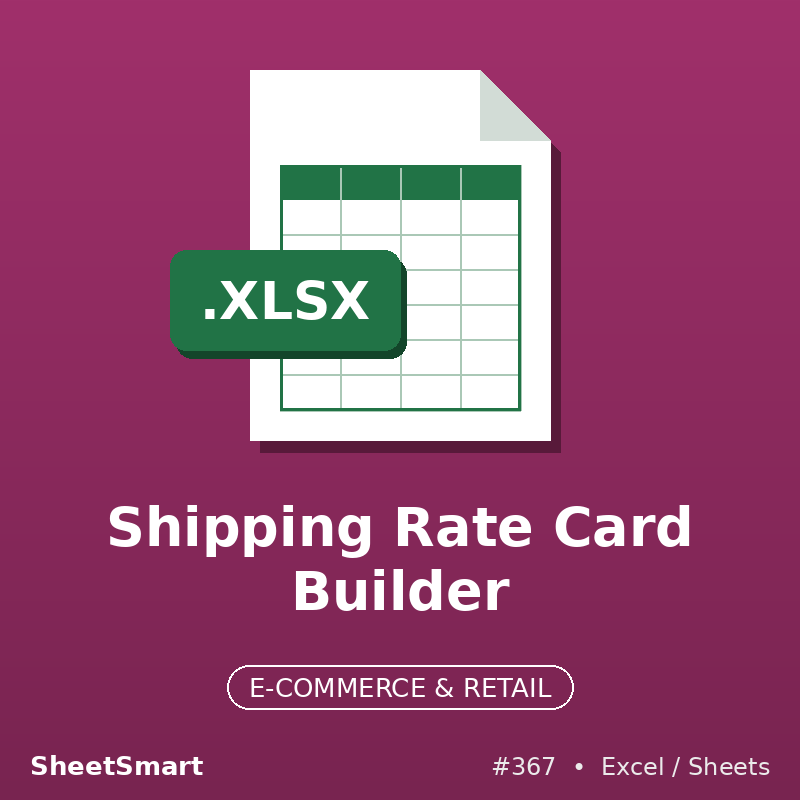 Shipping Rate Card Builder – Excel template