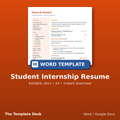 Student Internship Resume – cover