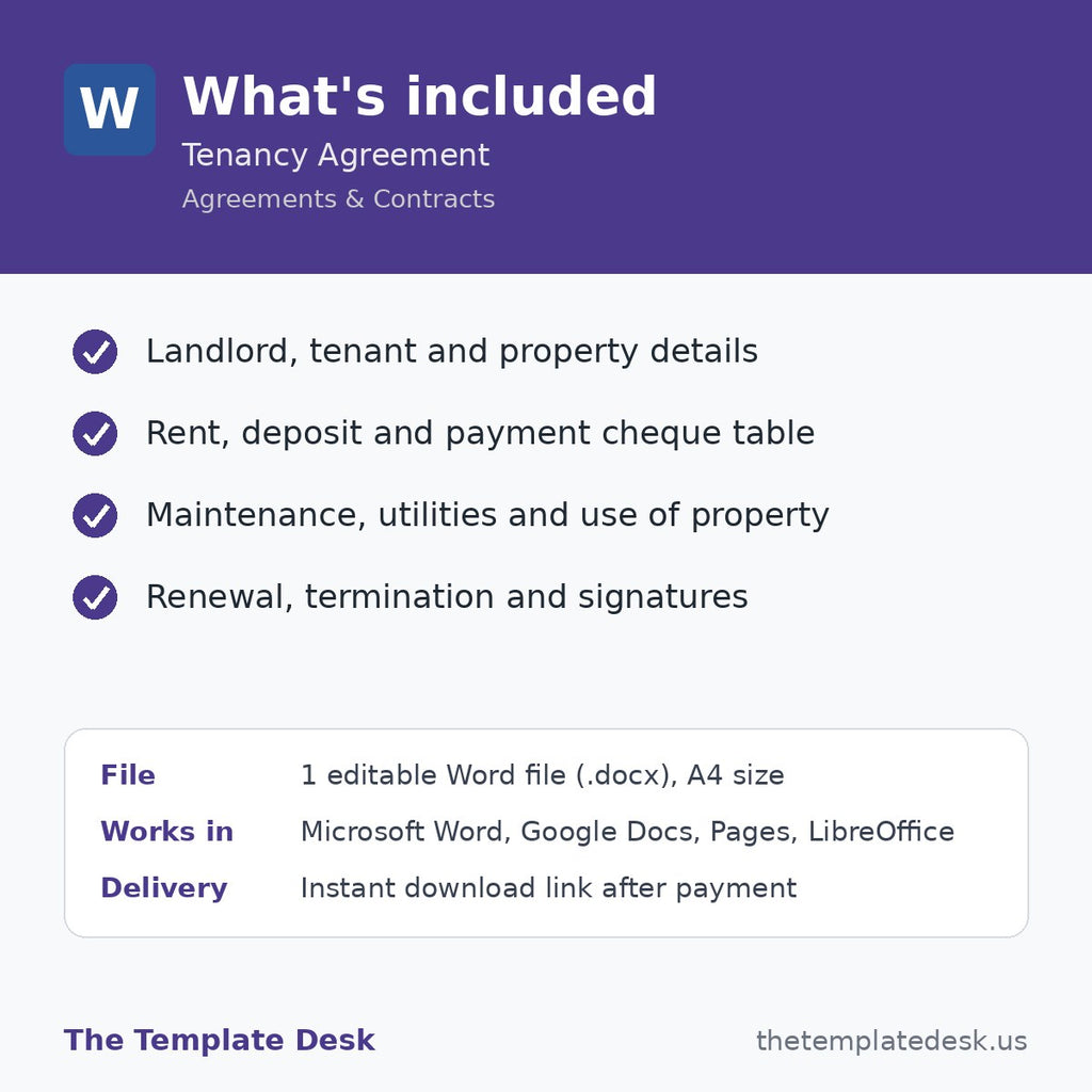 Tenancy Agreement – what's included