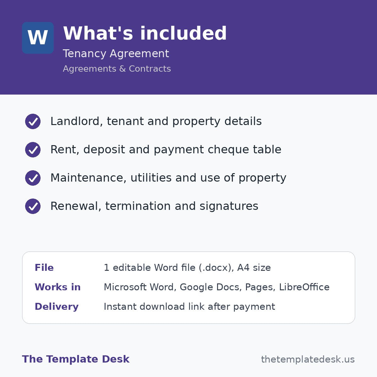 Tenancy Agreement – what's included