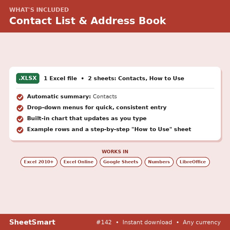 Contact List & Address Book – what's included