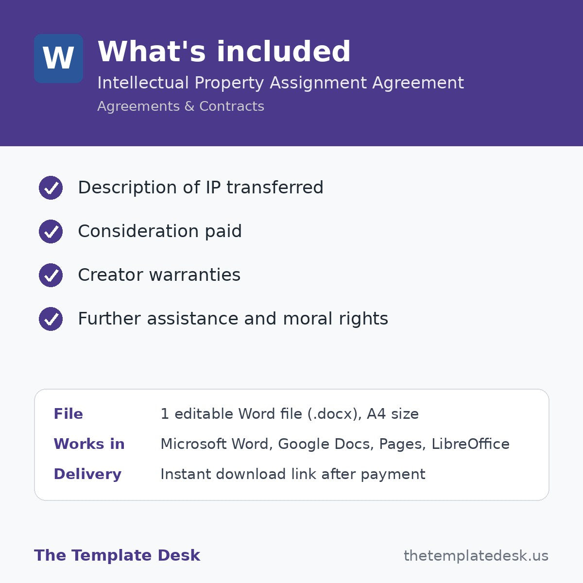 Intellectual Property Assignment Agreement – what's included