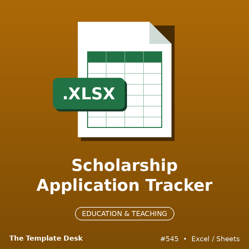 Scholarship Application Tracker – Excel template