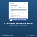 Customer Feedback Form – cover