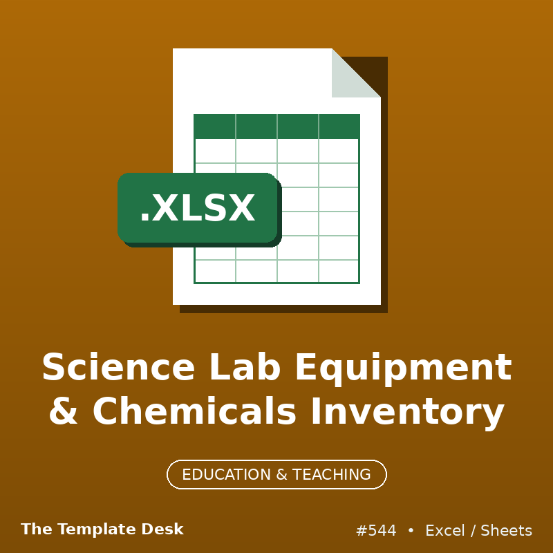Science Lab Equipment & Chemicals Inventory – Excel template