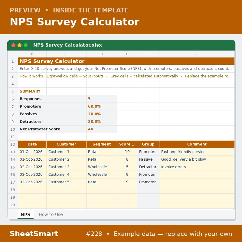 NPS Survey Calculator – sheet preview