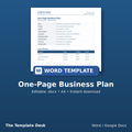 One-Page Business Plan – cover