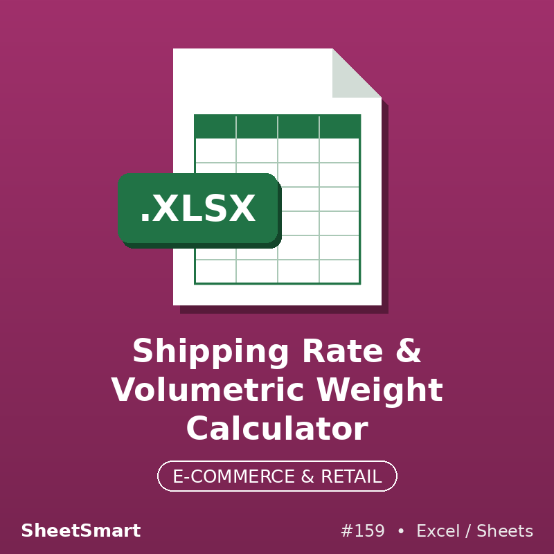 Shipping Rate & Volumetric Weight Calculator – Excel template