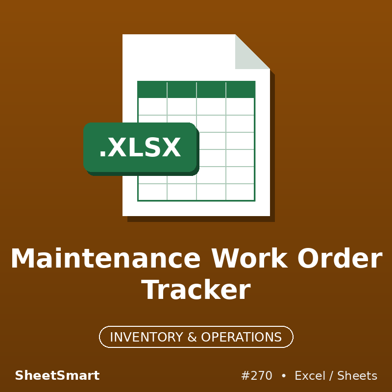 Maintenance Work Order Tracker – Excel template