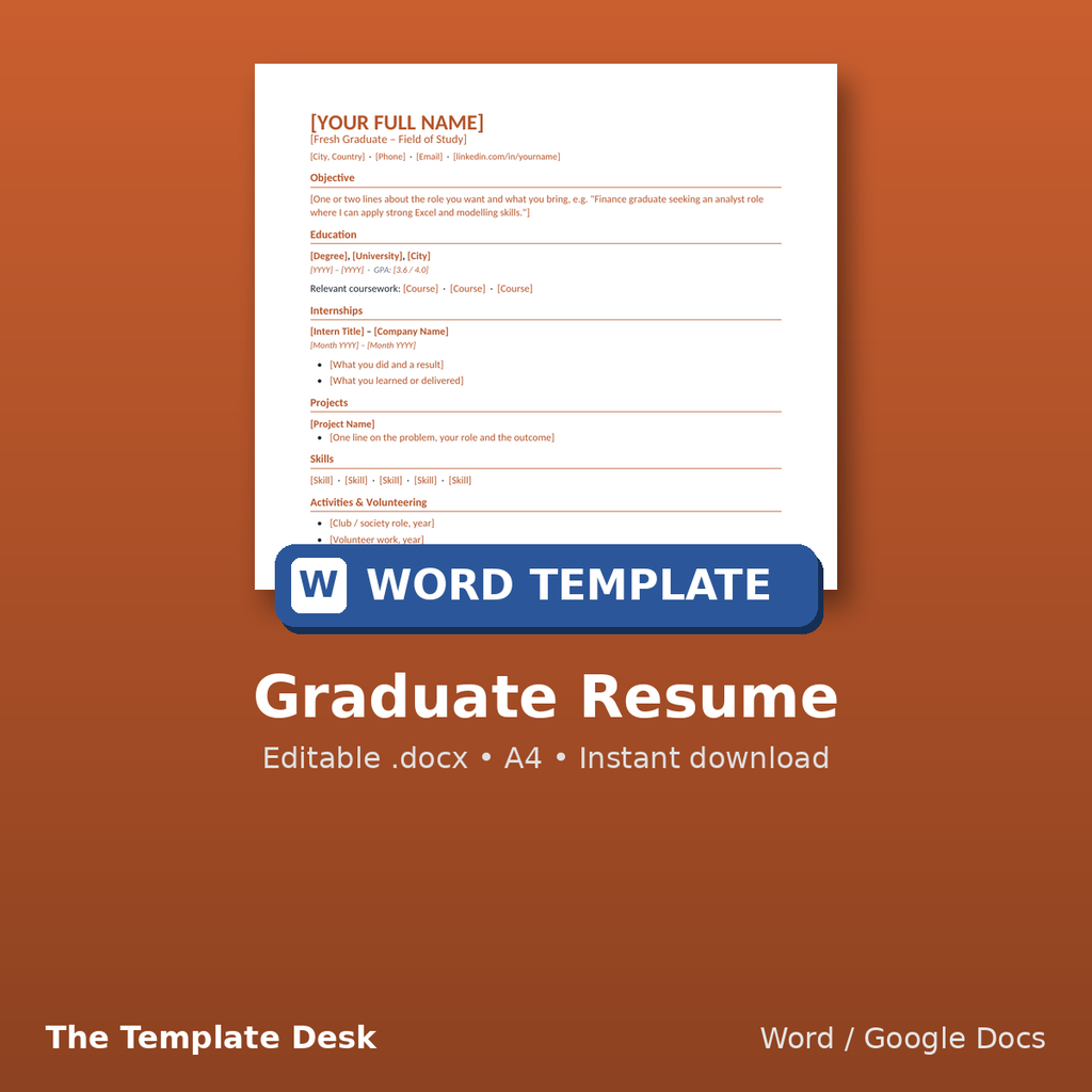 Graduate Resume – cover
