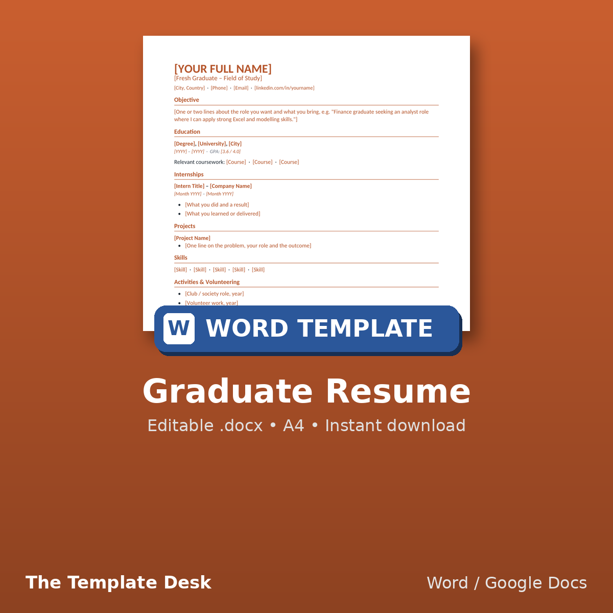 Graduate Resume – cover
