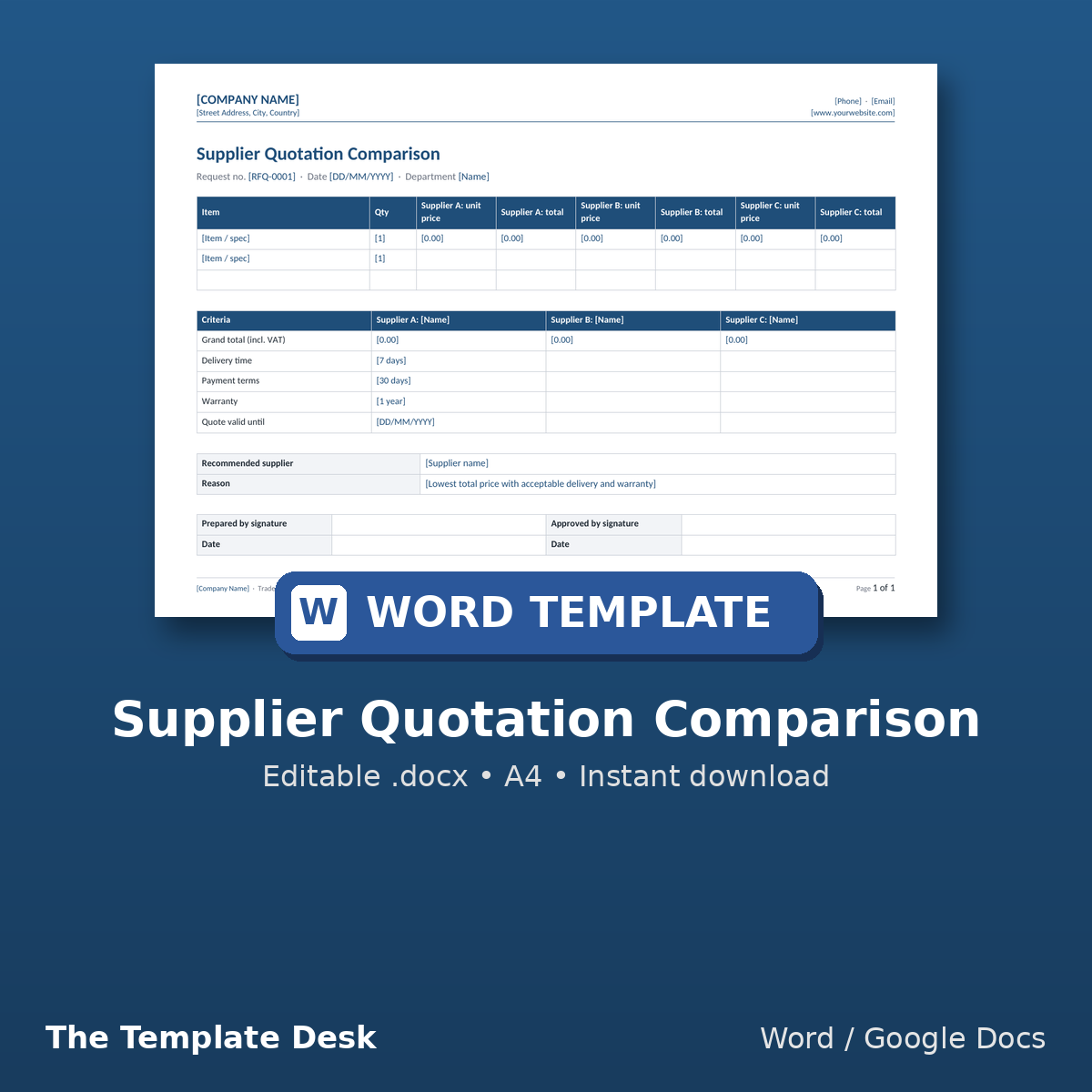 Supplier Quotation Comparison – cover