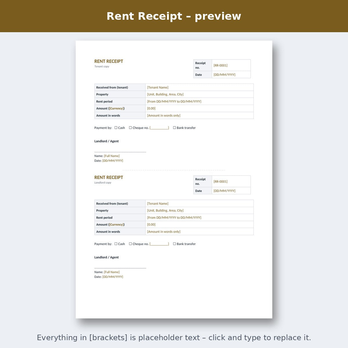 Rent Receipt – preview