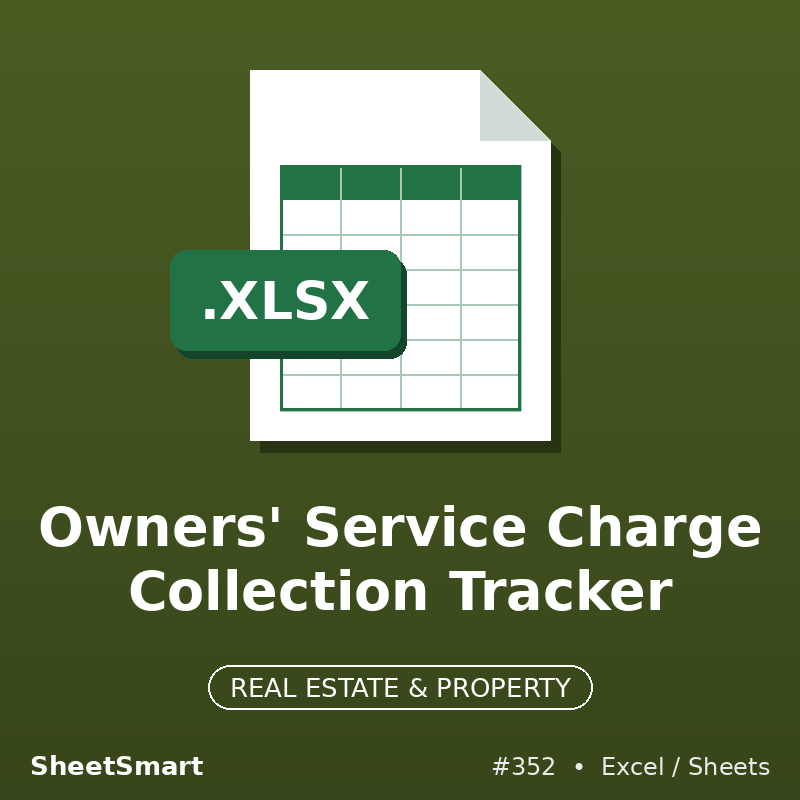 Owners' Service Charge Collection Tracker – Excel template