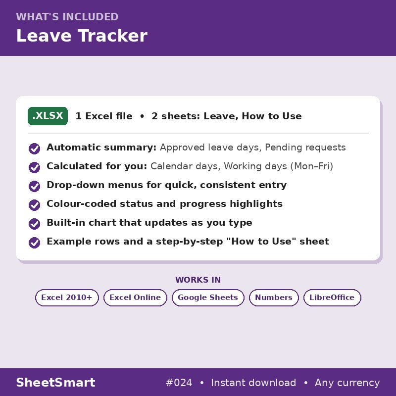 Leave Tracker – what's included