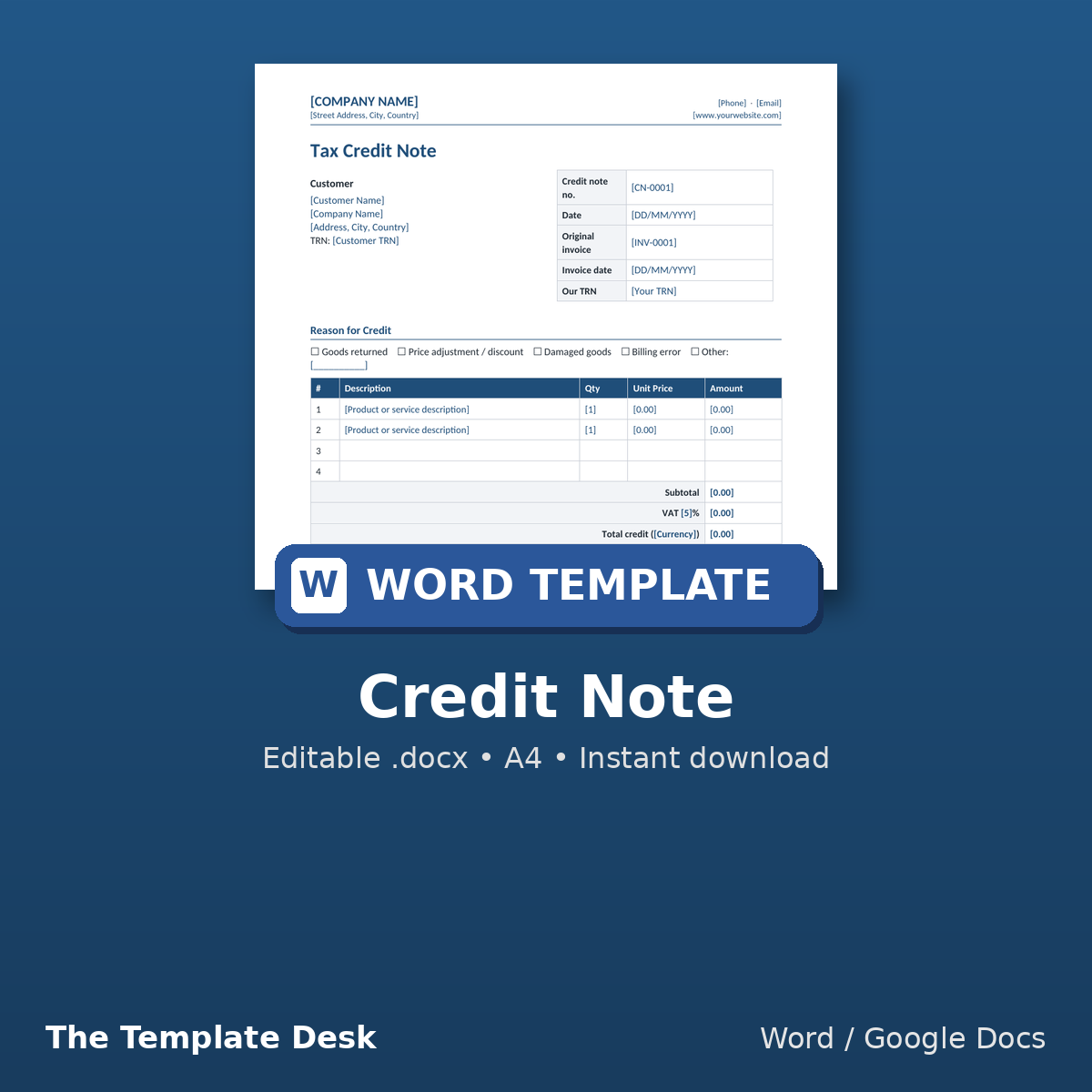 Credit Note – cover