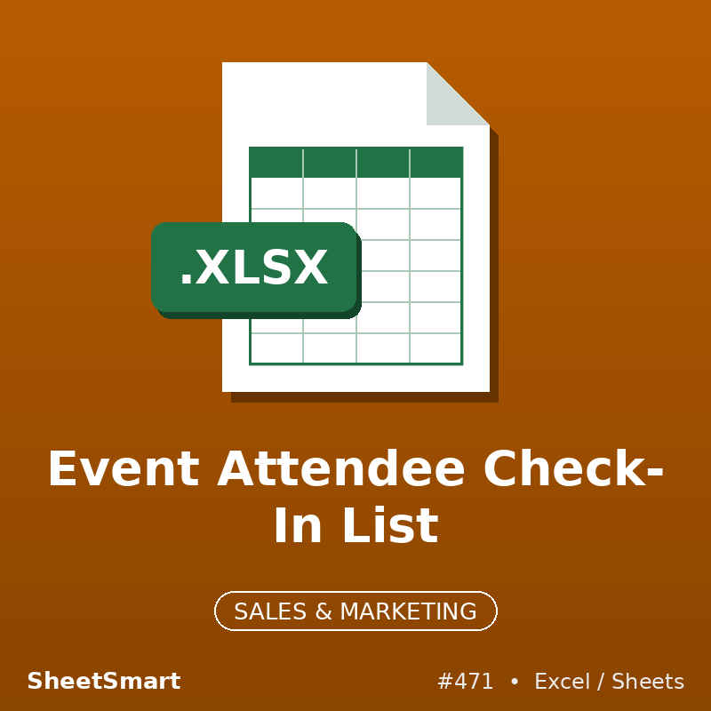 Event Attendee Check-In List – Excel template