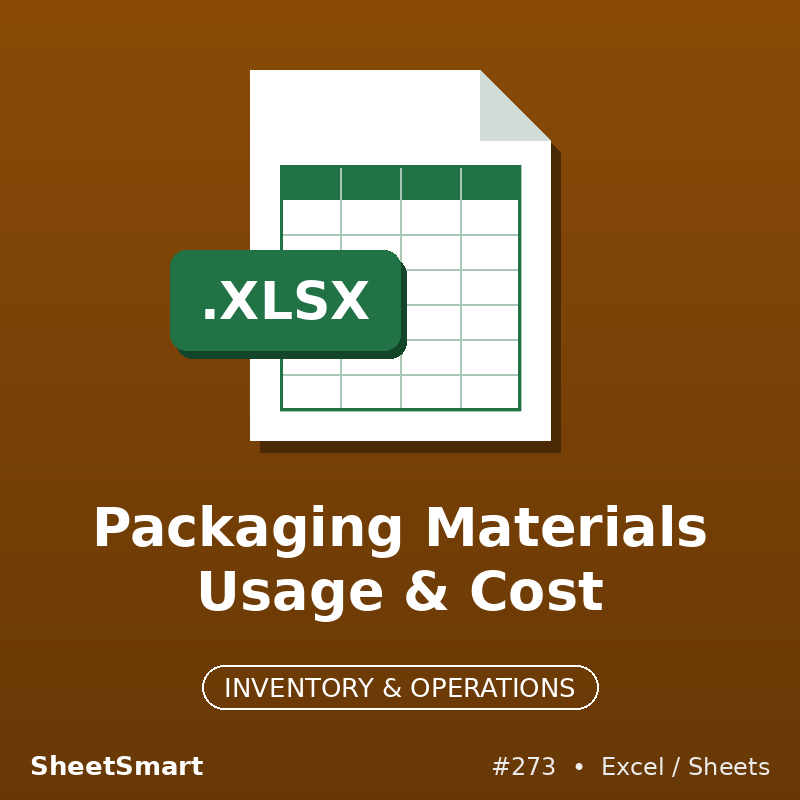Packaging Materials Usage & Cost – Excel template