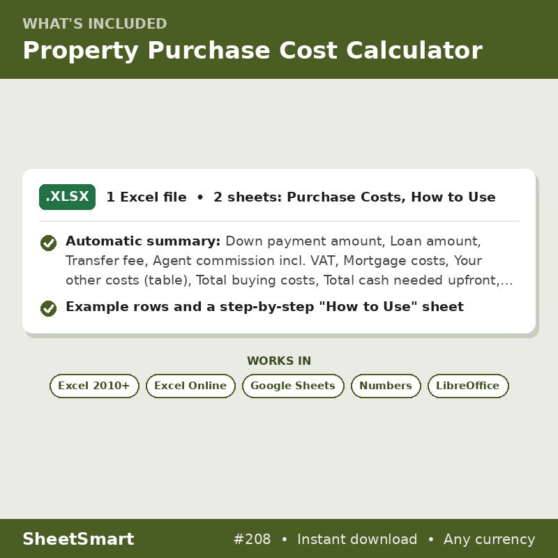Property Purchase Cost Calculator – what's included