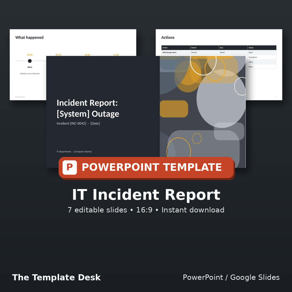 IT Incident Report – cover