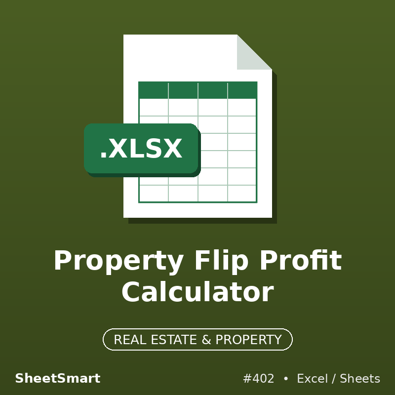 Property Flip Profit Calculator – Excel template