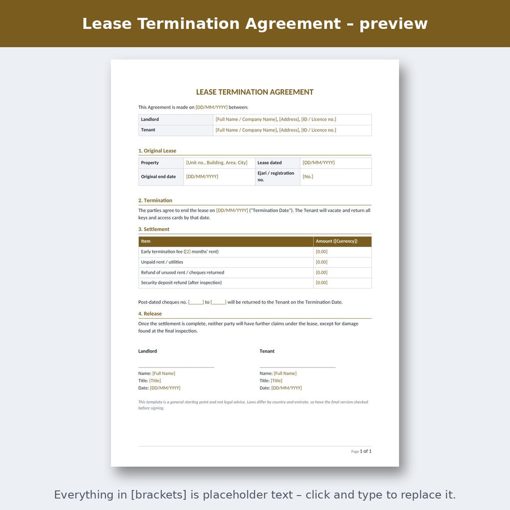 Lease Termination Agreement – preview