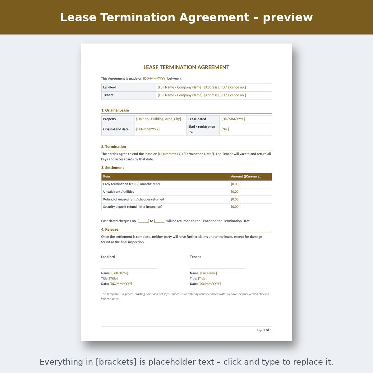 Lease Termination Agreement – preview