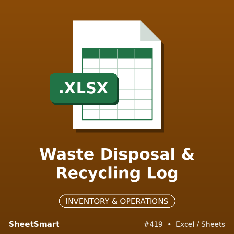 Waste Disposal & Recycling Log – Excel template