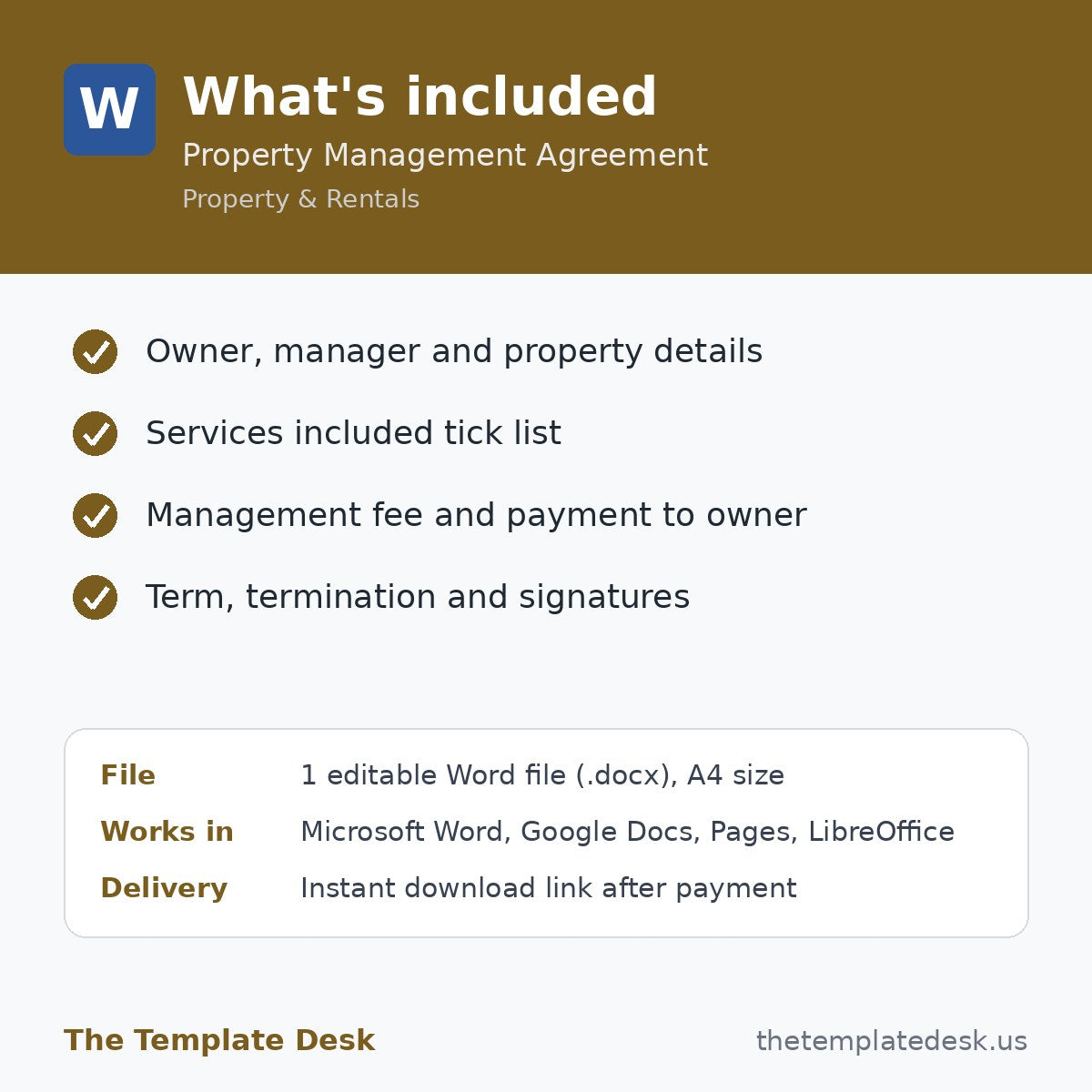 Property Management Agreement – what's included