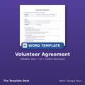 Volunteer Agreement – cover
