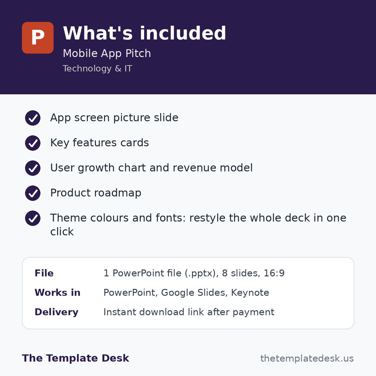 Mobile App Pitch – what's included